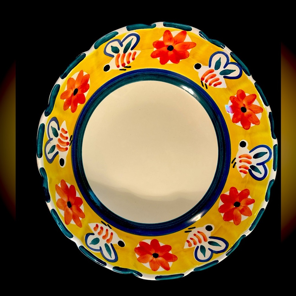 Large Pottery Barn Spring Bees Pasta Bowl